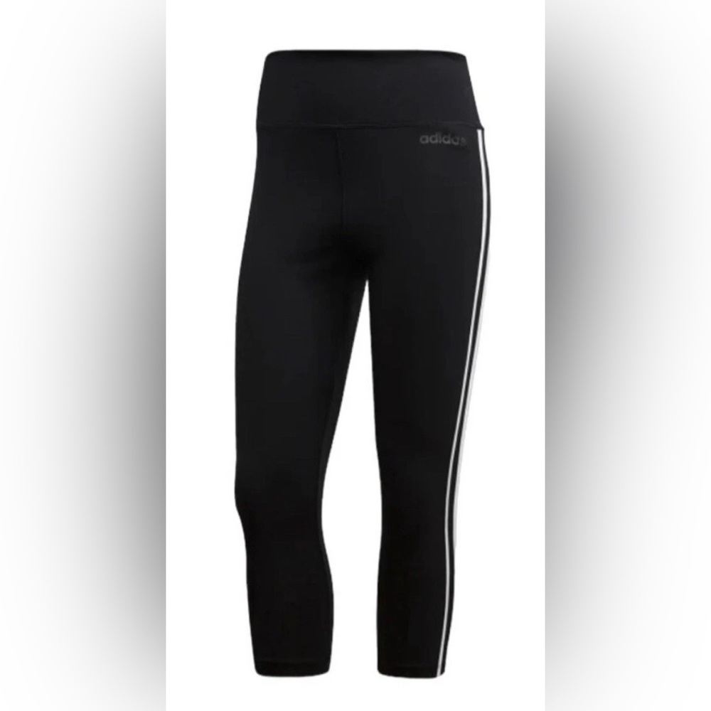 Adidas | Women's Design 2 Move 3/4-Length Black & White Tights | Size Large| NWT